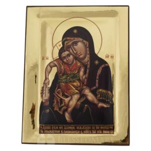 panagia axion estin icon polished gold