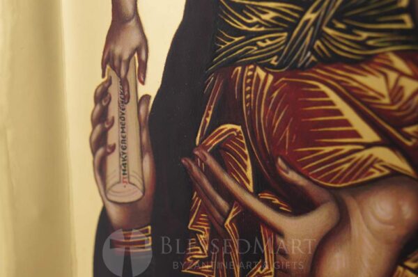 panagia axion estin icon polished gold