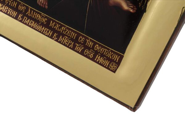 panagia axion estin icon polished gold