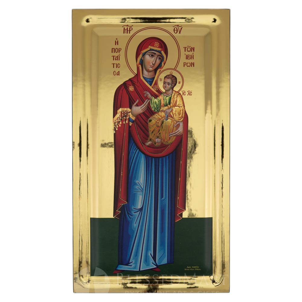 panagia portaitissa icon polished gold