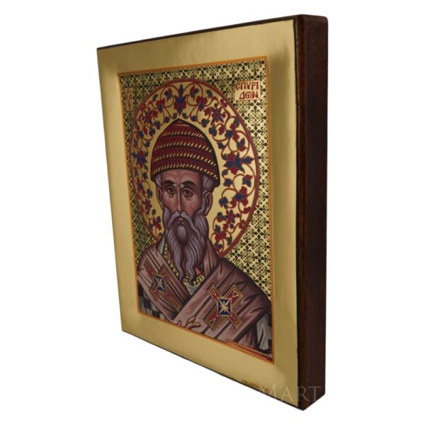 saint spyridon icon polished gold