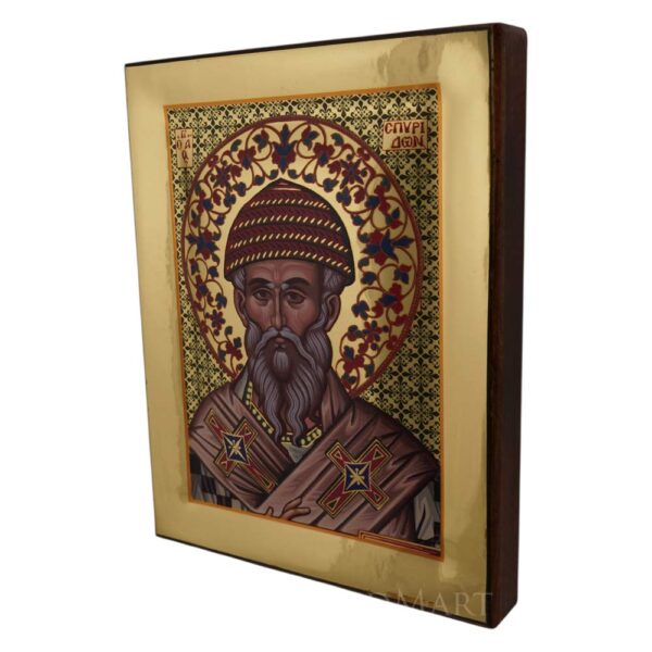 saint spyridon icon polished gold