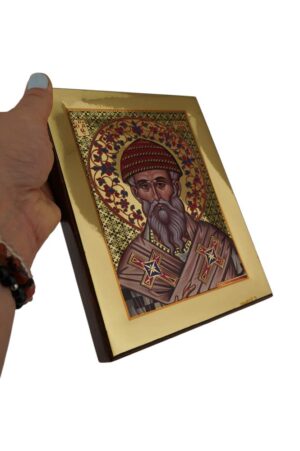 saint spyridon icon polished gold