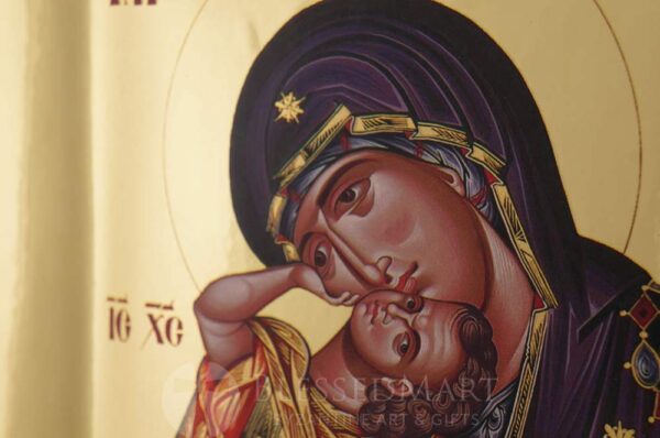 theotokos pelagonitissa icon polished gold