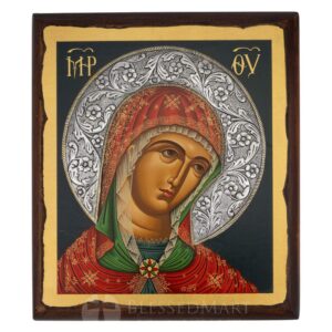 virgin mary icon metal halo
