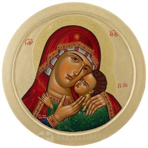 theotokos tenderness round icon