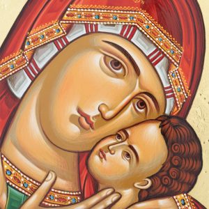theotokos tenderness round icon