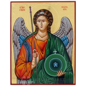 archangel michael polished gold icon