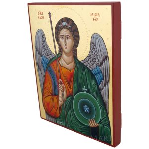 archangel michael polished gold icon