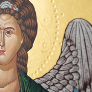 archangel michael polished gold icon