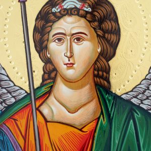 archangel michael polished gold icon