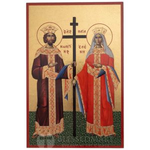 sts. constantine and helen printed icon
