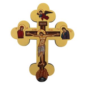 hand painted wall crucifix