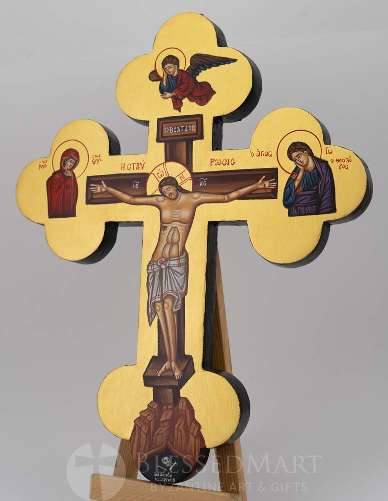 hand painted wall crucifix