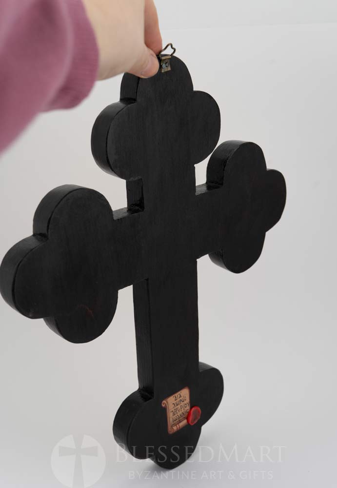 hand painted wall crucifix