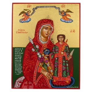 theotokos enfaiding flower icon