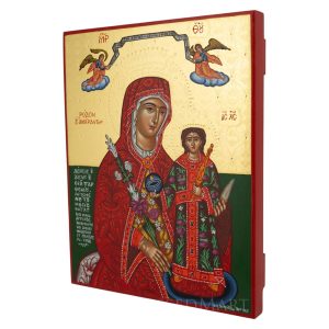 theotokos enfaiding flower icon