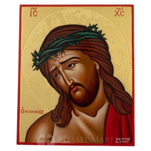 christ of thorns polished gold icon