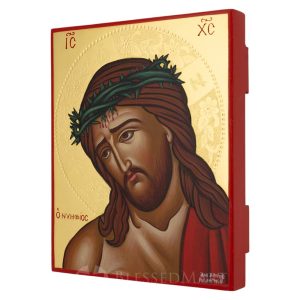 christ of thorns polished gold icon